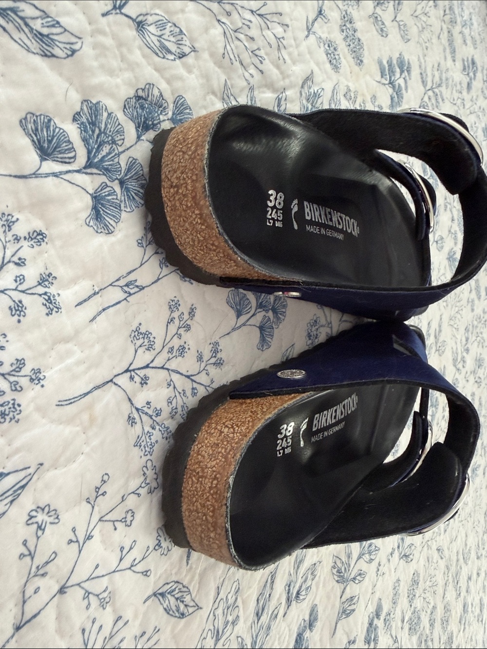 Birkenstock Navy Blue Double Buckle Sandals - Picture 4 of 8